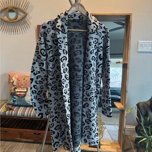 Leopard Print Gray Women's Coat